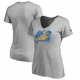 Women Golden State Warriors Fanatics Branded 2018 NBA Pacific Division Champions Locker Room V Neck T-Shirt Heather Gray,baseball caps,new era cap wholesale,wholesale hats